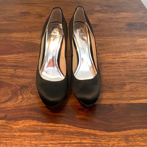 ABS Black Satin Platform Heels - Picture 6 of 6